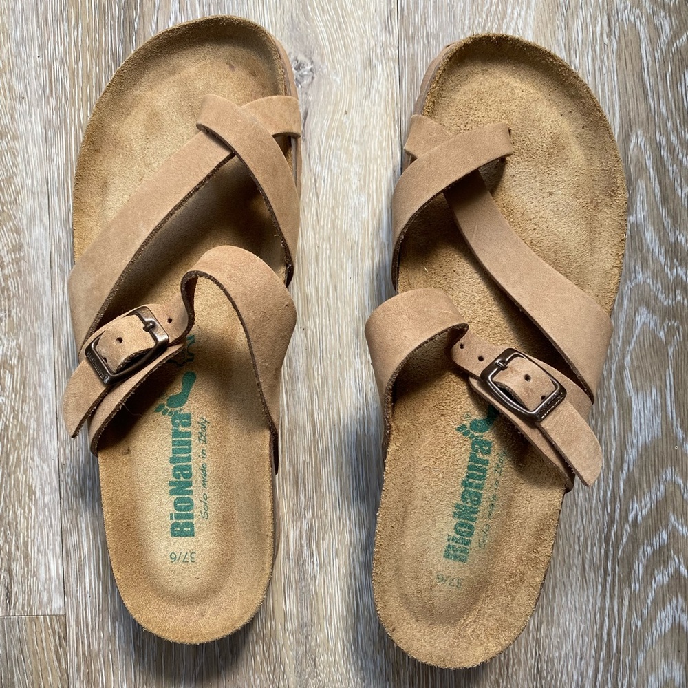 BioNatura Ortona Sandals in tan leather US womens size 6